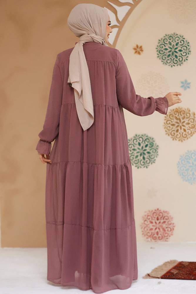 Modest Dusty Rose Maxi Dress 23601GK - 3