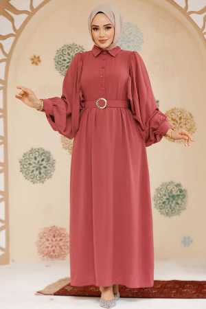 Modest Dusty Rose Pastel Dress 60140GK - 1