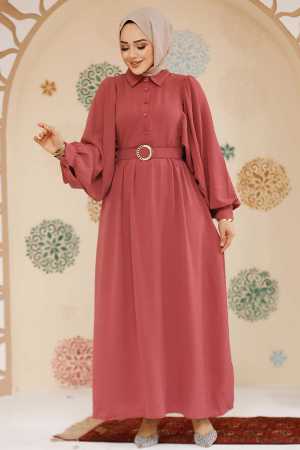 Modest Dusty Rose Pastel Dress 60140GK - 2