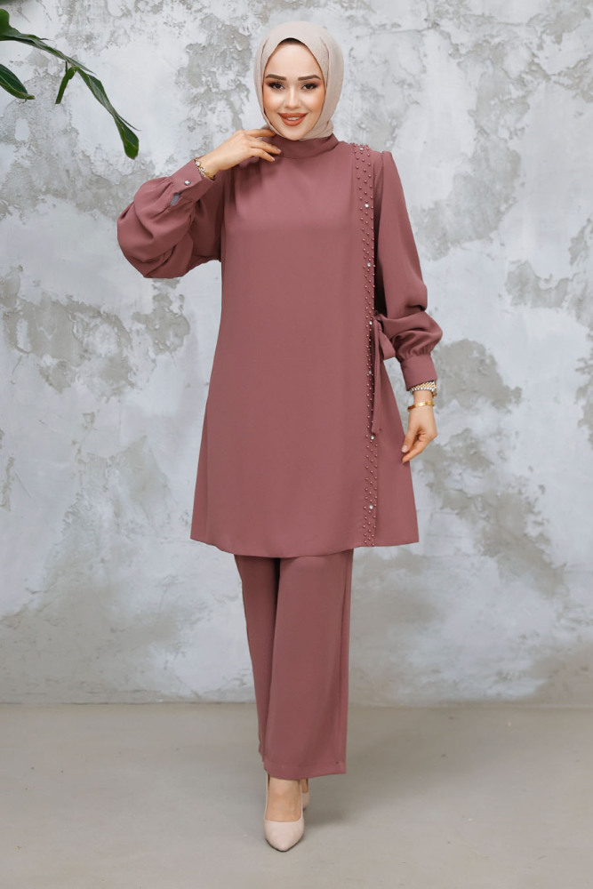 Modest Dusty Rose Plus Size Dual Suit 65882GK - 1