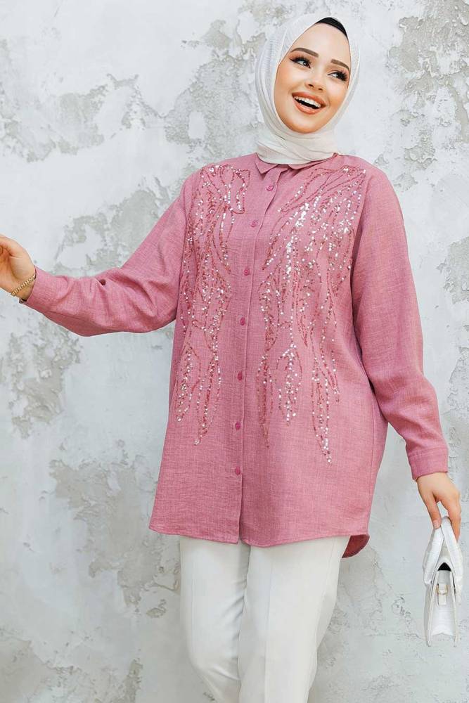 Modest Dusty Rose Shirt Top 45280GK - 1