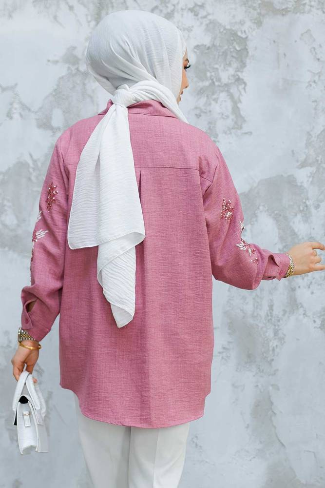 Modest Dusty Rose Shirt Tunic 45270GK - 3