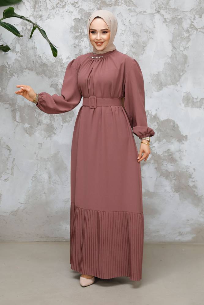 Modest Dusty Rose Summer Dress 65878GK - 1