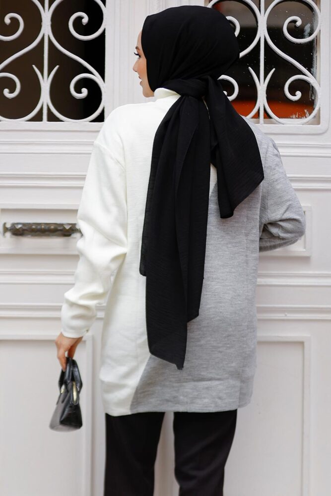Modest Ecru Knitwear Jumper Tunic 25202E - 3