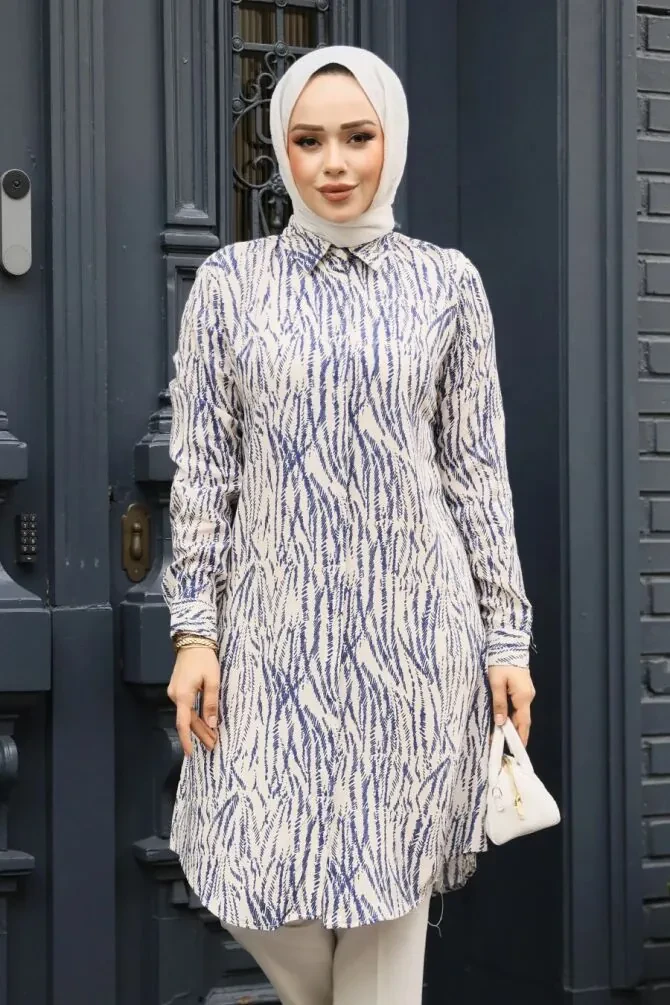 Modest Ecru Plus Size Top 11733E - 1
