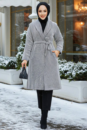 Modest Ecru Stamp Coat 60012E - 1