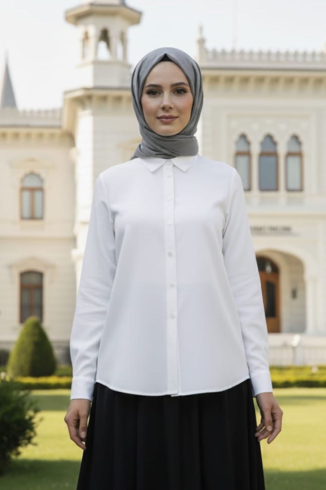 Modest Ecru Tunic 52284E - 1