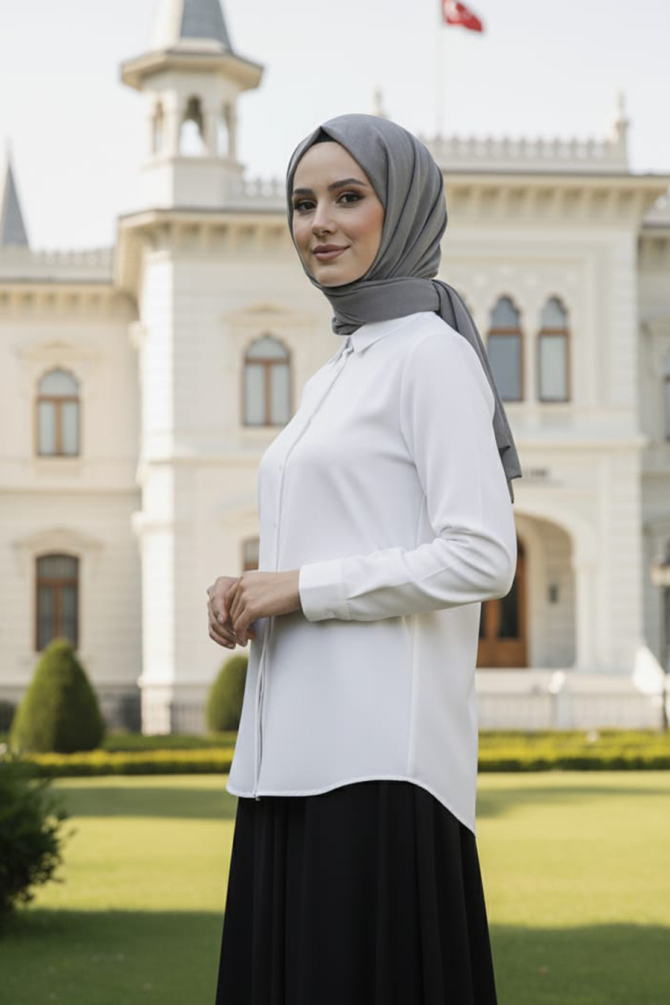 Modest Ecru Tunic 52284E - 2