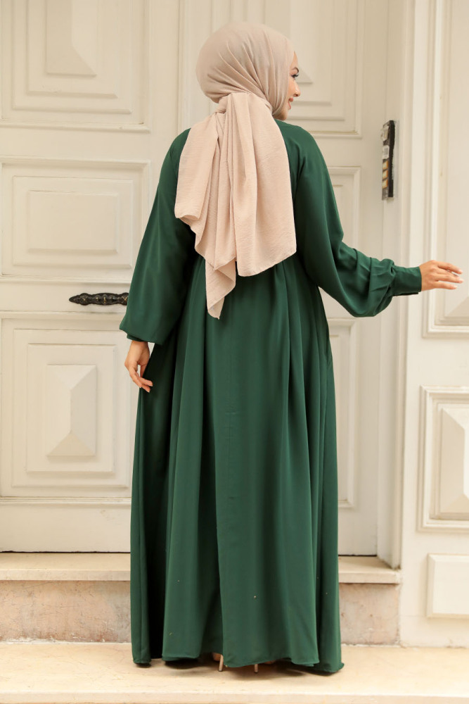 Modest Emerald Green Abaya Dress 330113ZY - 3