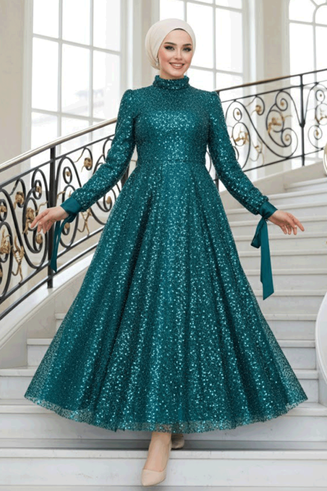 Modest Emerald Green Bridal Dress 4713ZY - 1