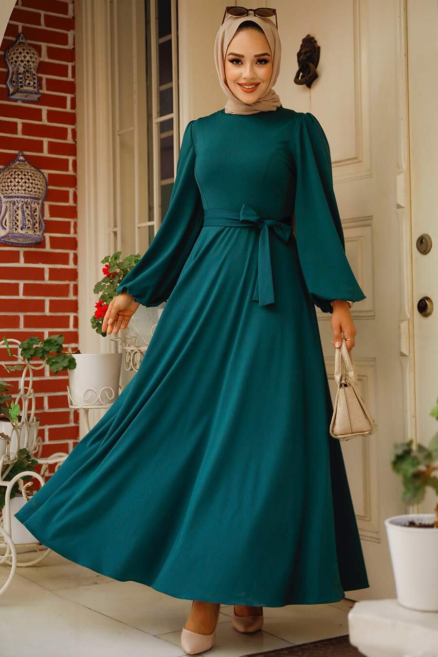 Modest Emerald Green Dress For Plus Size 23101ZY - Neva-style.com
