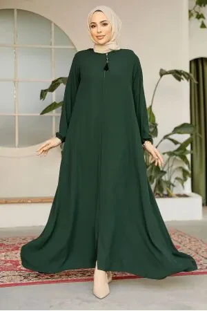 Modest Emerald Green Dubai Abaya 26301ZY - Neva-style.com