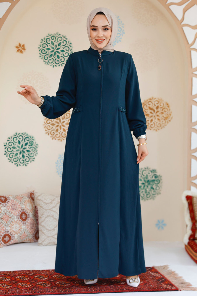 Modest Emerald Green Dubai Abaya 45289ZY - 2