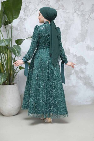 Modest Emerald Green Elegant Evening Gown 4908ZY - 5