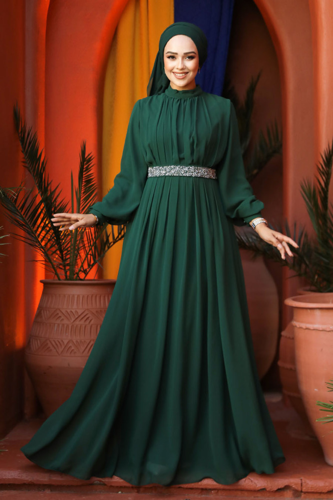 Modest Emerald Green Evening Dress 25888ZY - 2