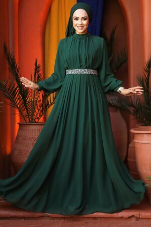 Modest Emerald Green Evening Dress 25888ZY 