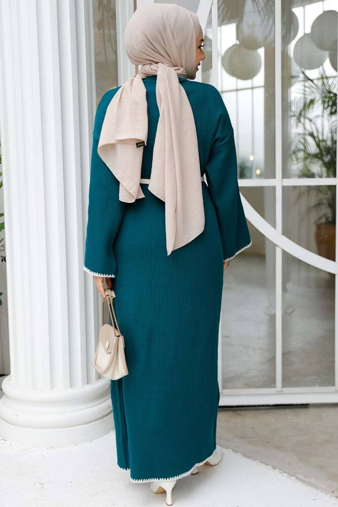 Modest Emerald Green Knitwear Dress 34201ZY - 3