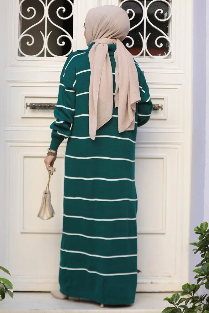 Modest Emerald Green Knitwear Dress 65905ZY - 4