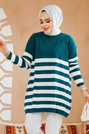 Modest Emerald Green Knitwear Jumper Tunic 5325ZY - 1