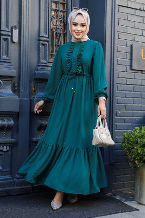 Modest Emerald Green Maxi Dress 6731ZY - 2