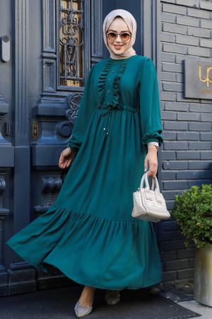 Modest Emerald Green Maxi Dress 6731ZY - 1