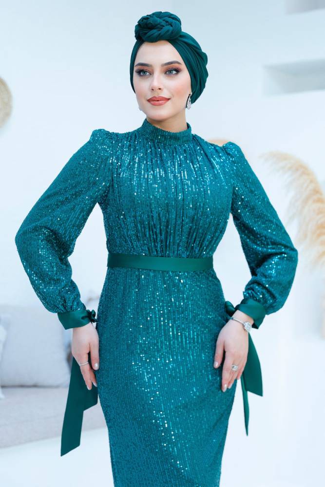 Modest Emerald Green Prom Dress 4667ZY - 4