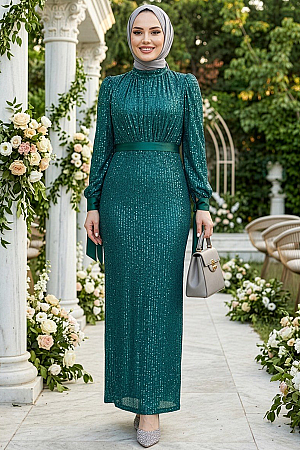 Modest Emerald Green Prom Dress 4667ZY - 1