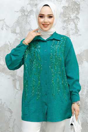 Modest Emerald Green Shirt Top 45280ZY - 1