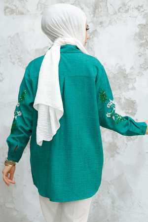 Modest Emerald Green Shirt Tunic 45270ZY - 4