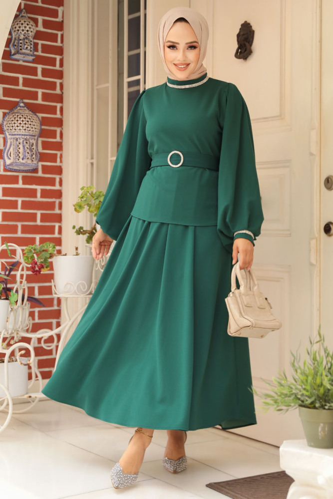 Modest Emerald Green Skirt Dual Suit 20024ZY - 1