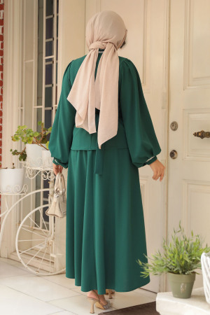 Modest Emerald Green Skirt Dual Suit 20024ZY - 3
