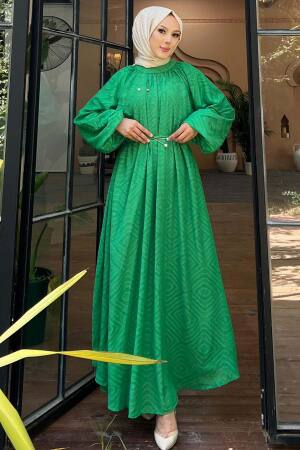Modest Emerald Green Summer Dress 14291ZY - 1