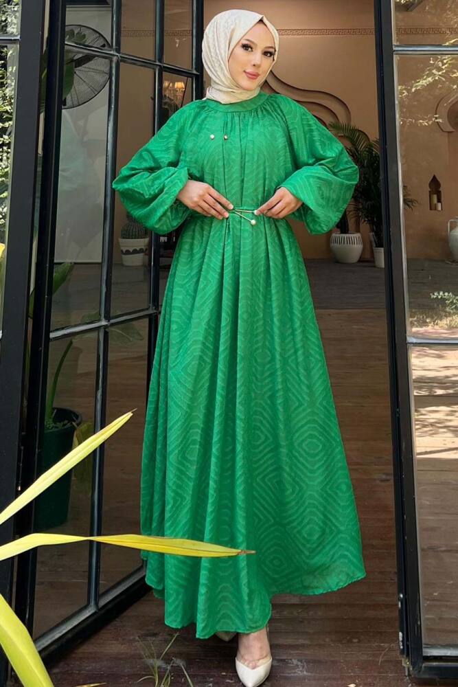 Modest Emerald Green Summer Dress 14291ZY - 1