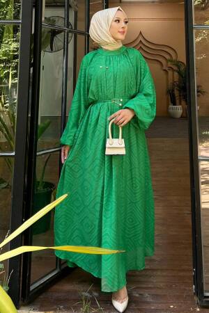 Modest Emerald Green Summer Dress 14291ZY - 2