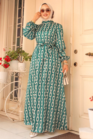 Modest Emerald Green Summer Dress 23422ZY - 2