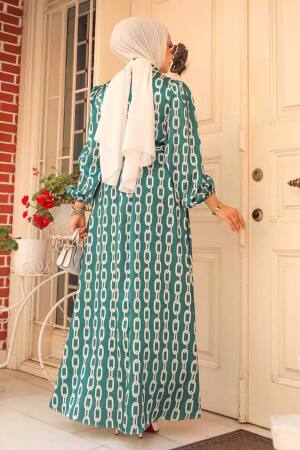 Modest Emerald Green Summer Dress 23422ZY - 3