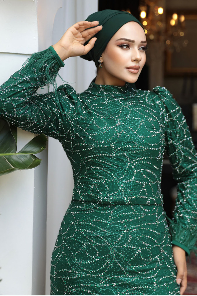 Modest Emerald Green Wedding Dress 52056ZY - 2