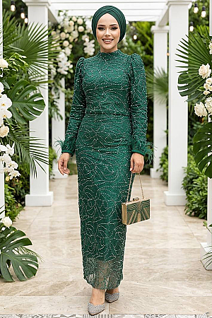 emerald green lace dress for wedding Modest 52056ZY color:32 Honey in Wound Care DR3532 Lace asoebi styles its perfect for any