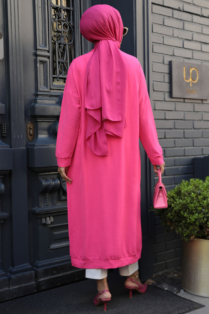 Modest Fuchsia Coat 10244F - 4