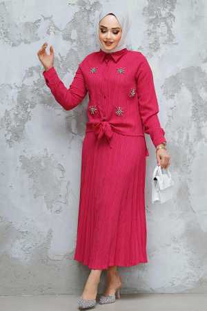Modest Fushia Skirted Dual Suit 60062F - 2