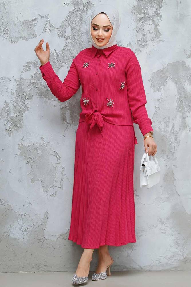 Modest Fushia Skirted Dual Suit 60062F - 2