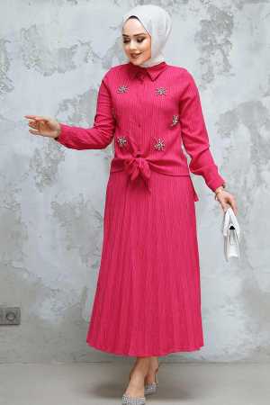 Modest Fushia Skirted Dual Suit 60062F - 3