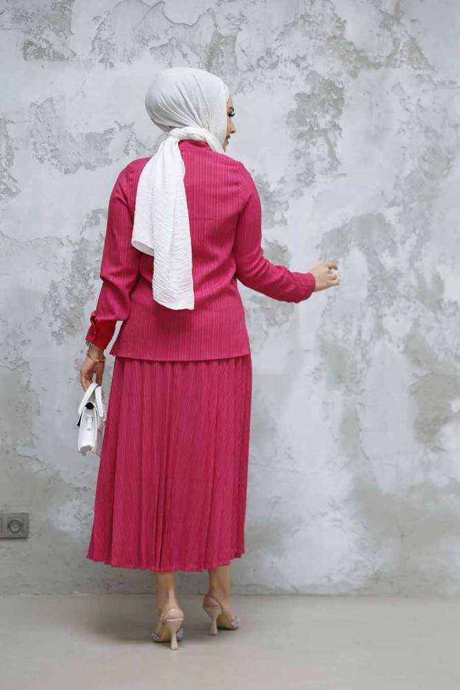 Modest Fushia Skirted Dual Suit 60062F - 4