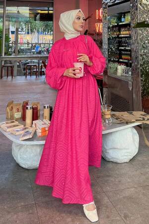 Modest Fushia Summer Dress 14291F - 2