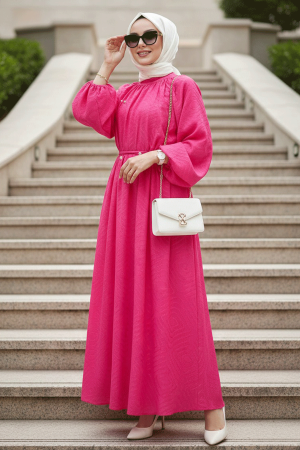 Modest Fushia Summer Dress 14291F - 1