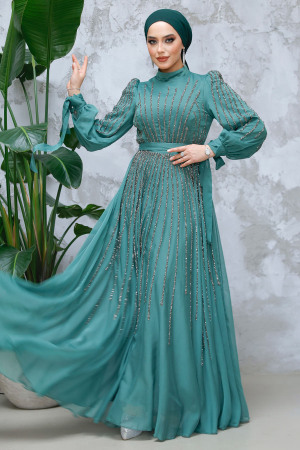Modest Green Bridesmaid Dress 47961Y - 1