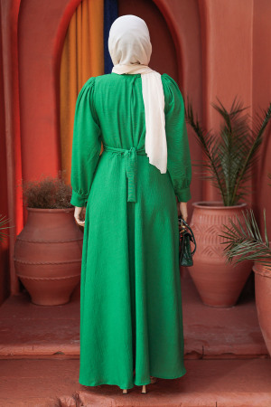 Modest Green Long Dress 3034Y - 4