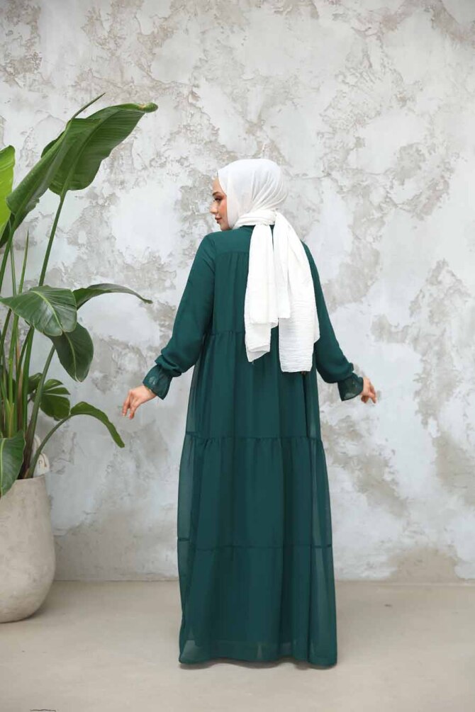 Modest Green Maxi Dress 23601Y - 4