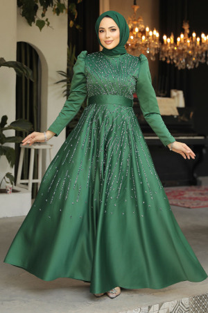 Modest Green Plus Size Dress 52081Y - 1