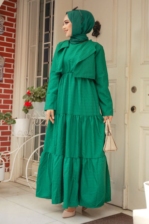 Modest Green Summer Dress 20301Y - 1